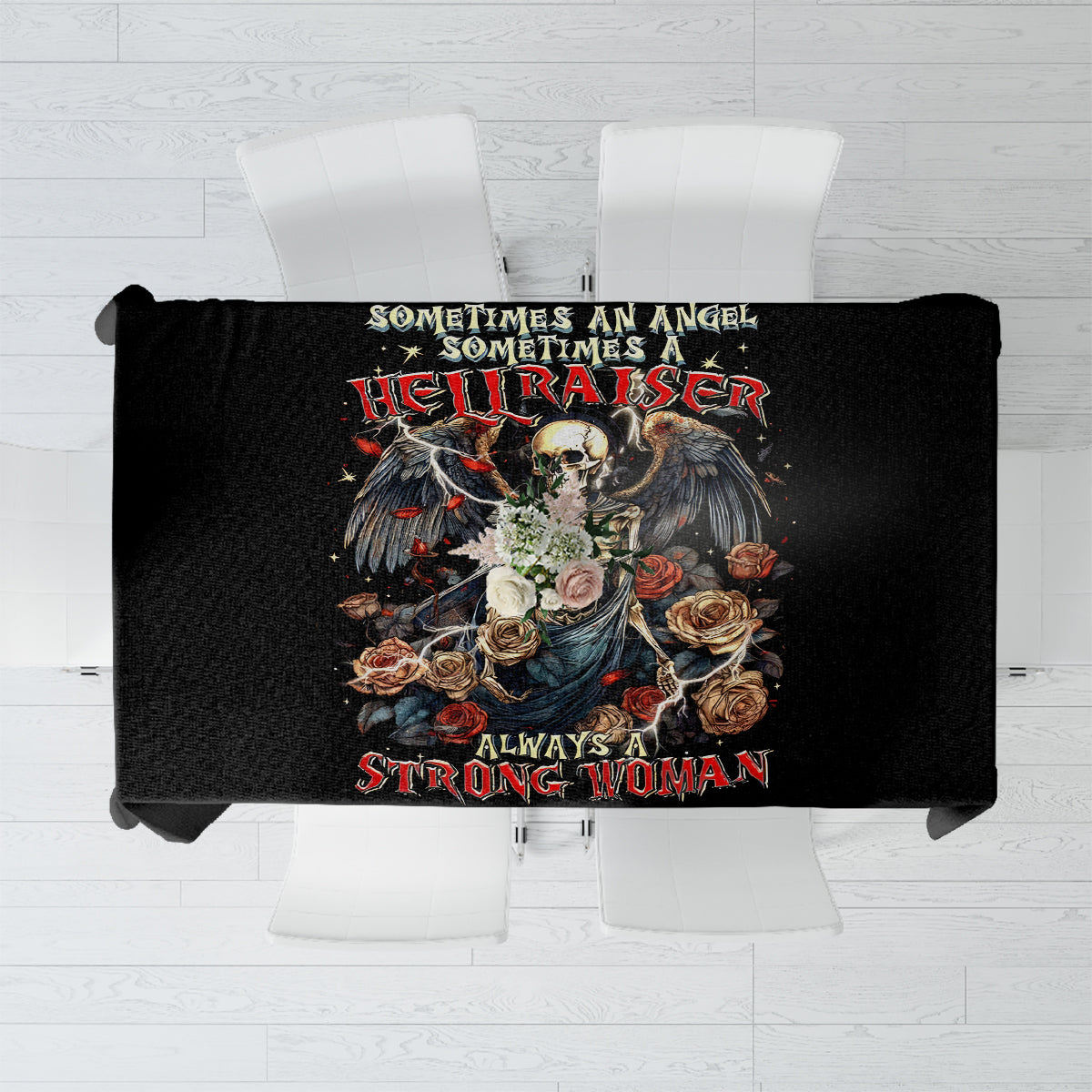 Angel Skull Tablecloth Sometimes An Angel Sometimes A Hellraiser - Wonder Print Shop