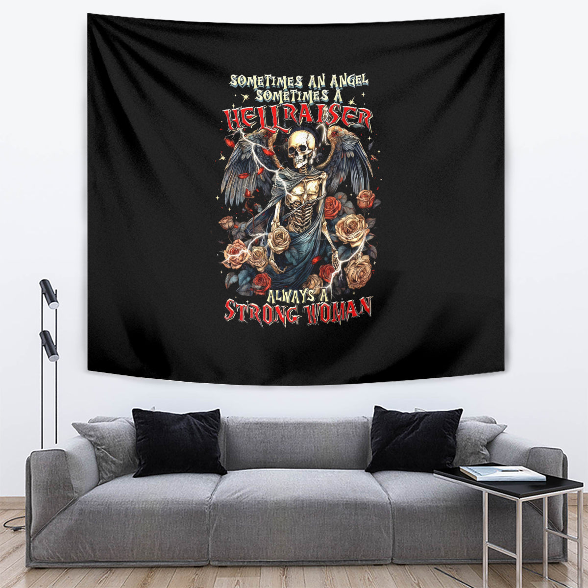 Angel Skull Tapestry Sometimes An Angel Sometimes A Hellraiser - Wonder Print Shop