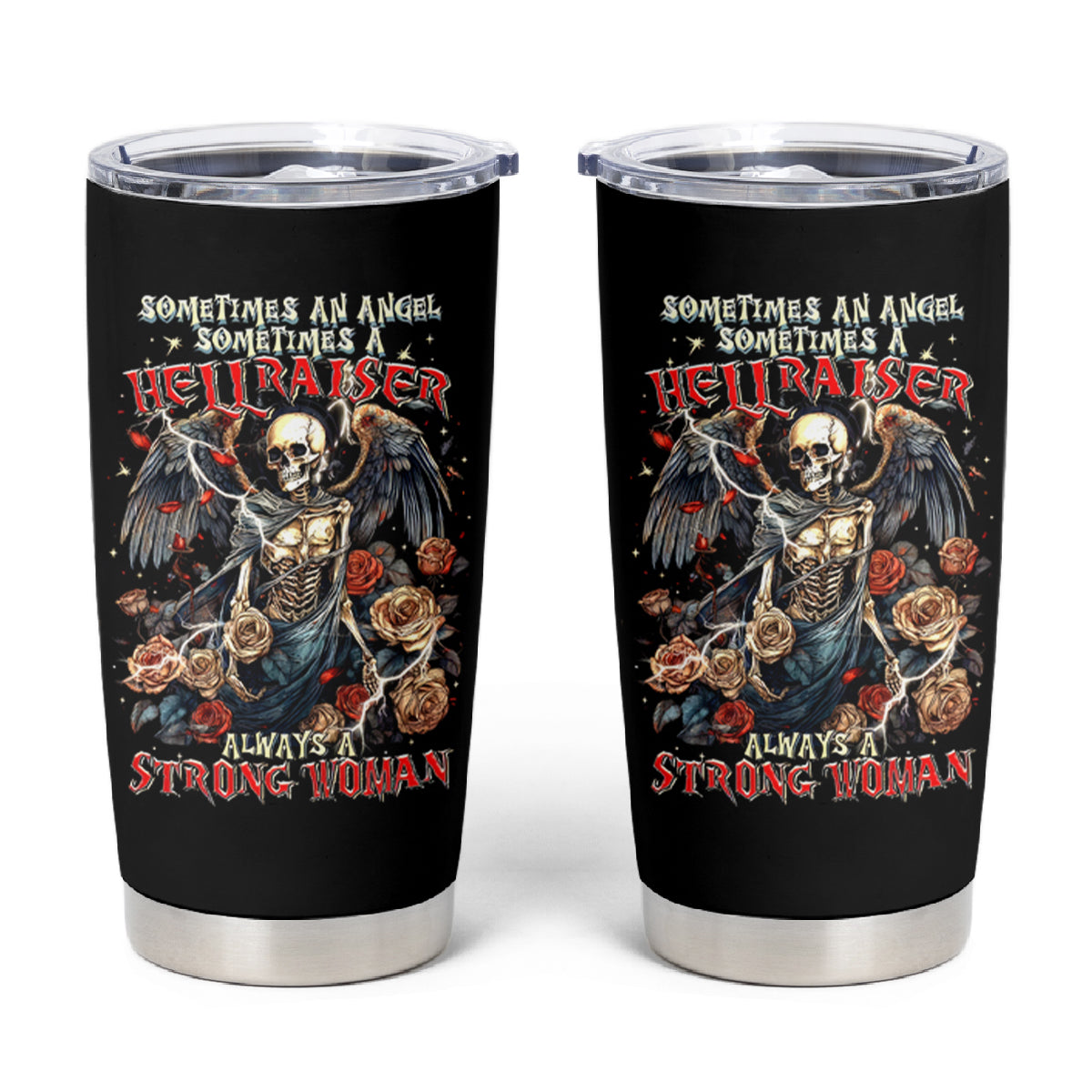 Angel Skull Tumbler Cup Sometimes An Angel Sometimes A Hellraiser - Wonder Print Shop