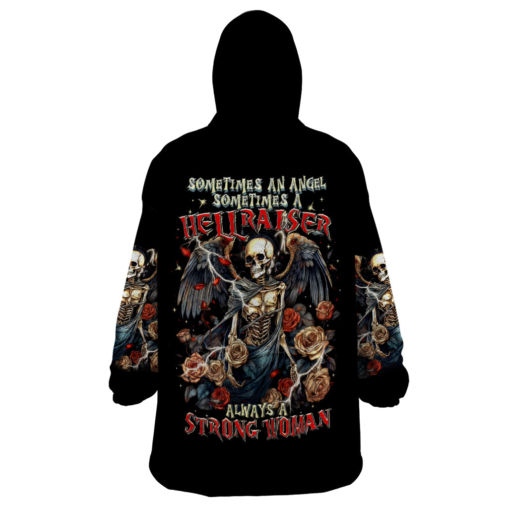 Angel Skull Wearable Blanket Hoodie Sometimes An Angel Sometimes A Hellraiser - Wonder Print Shop