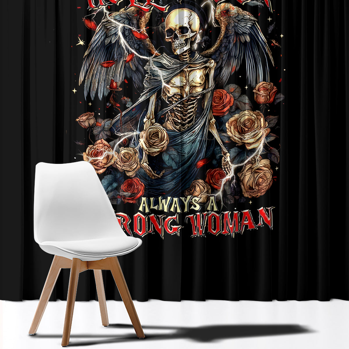 Angel Skull Window Curtain Sometimes An Angel Sometimes A Hellraiser - Wonder Print Shop