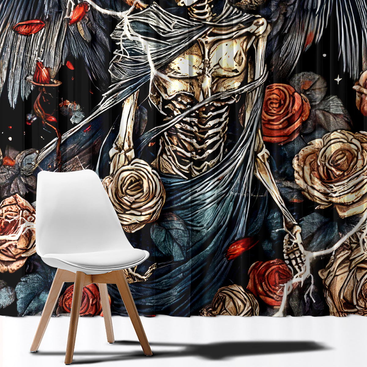 Angel Skull Window Curtain Sometimes An Angel Sometimes A Hellraiser - Wonder Print Shop