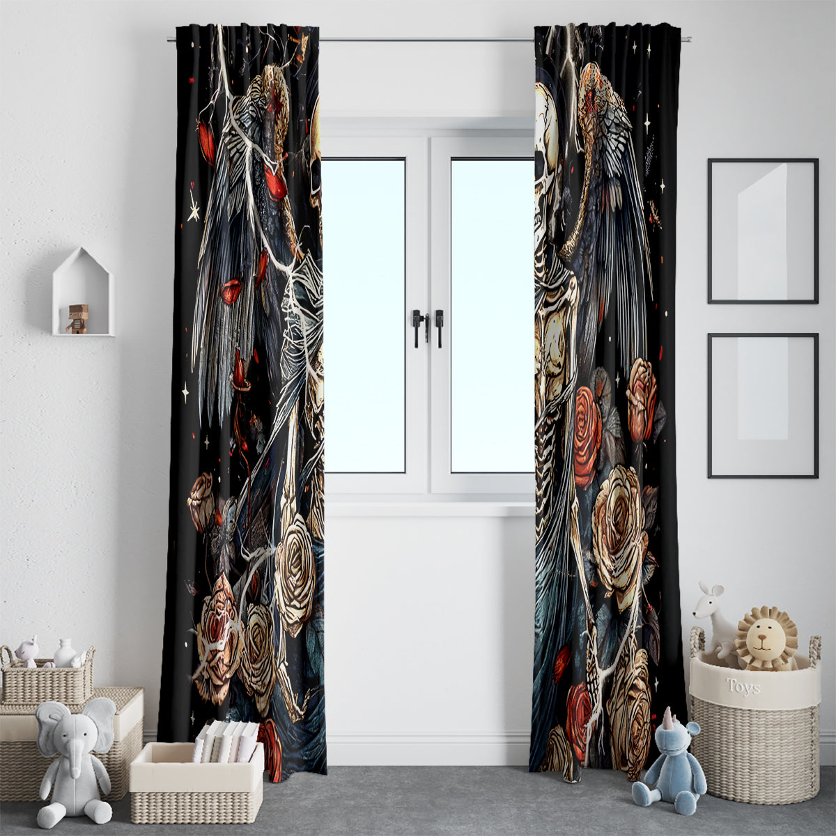Angel Skull Window Curtain Sometimes An Angel Sometimes A Hellraiser - Wonder Print Shop