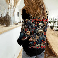 Angel Skull Women Casual Shirt Sometimes An Angel Sometimes A Hellraiser - Wonder Print Shop