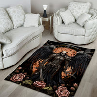 Warrior Skull Area Rug Warriors Are The One Who Always Fight - Wonder Print Shop