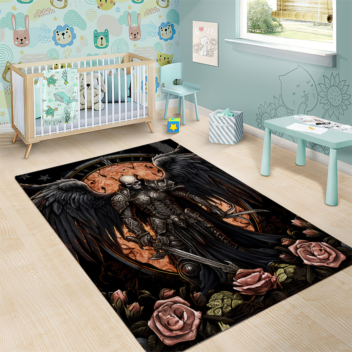 Warrior Skull Area Rug Warriors Are The One Who Always Fight - Wonder Print Shop