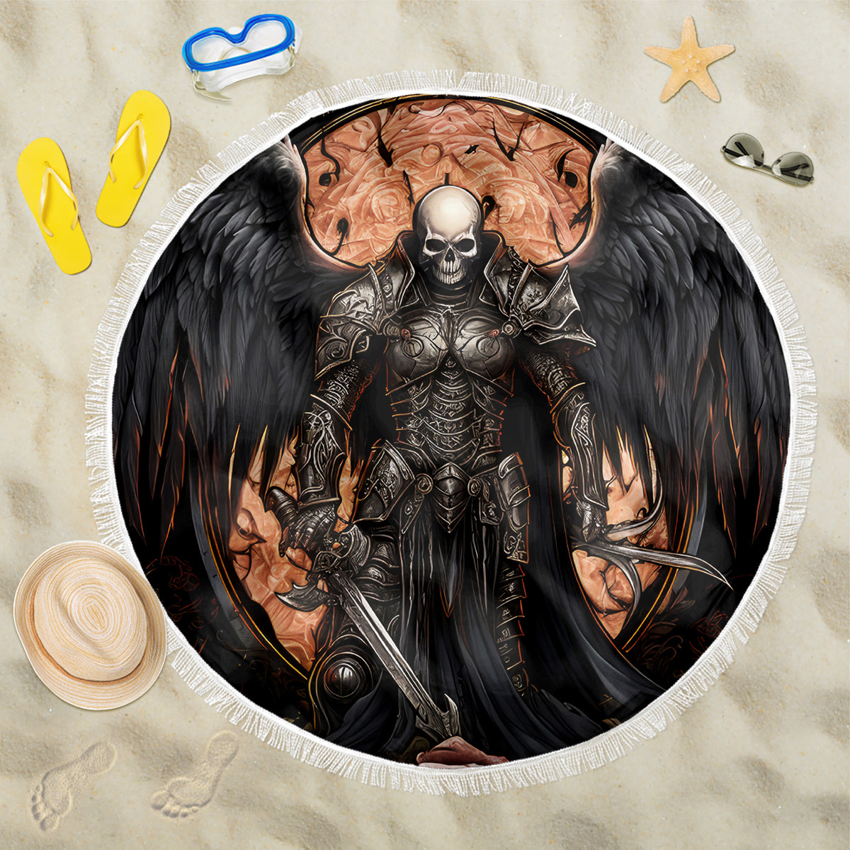 Warrior Skull Beach Blanket Warriors Are The One Who Always Fight - Wonder Print Shop