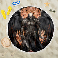 Warrior Skull Beach Blanket Warriors Are The One Who Always Fight - Wonder Print Shop