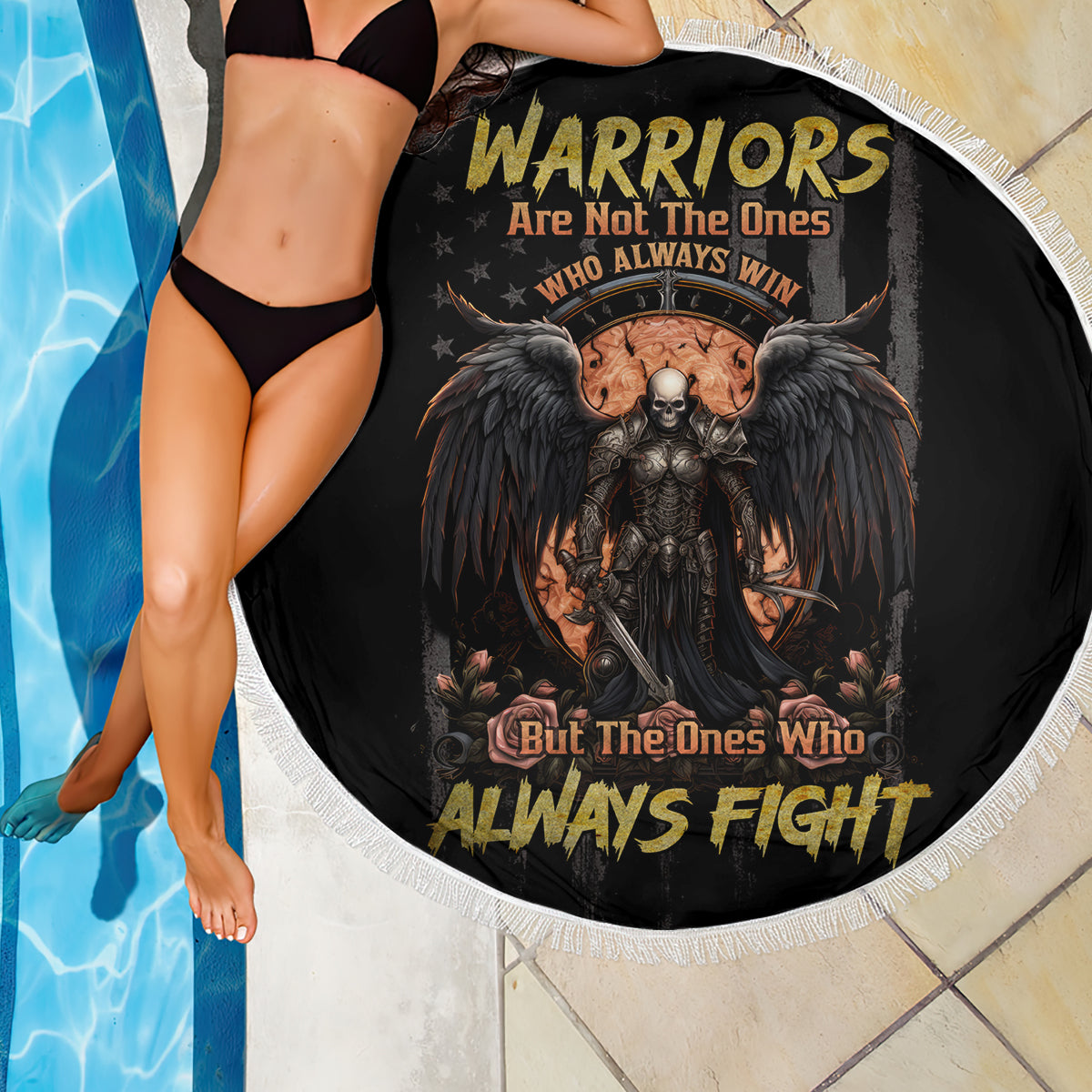 Warrior Skull Beach Blanket Warriors Are The One Who Always Fight - Wonder Print Shop