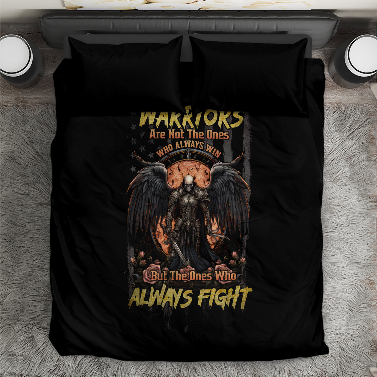 Warrior Skull Bedding Set Warriors Are The One Who Always Fight - Wonder Print Shop