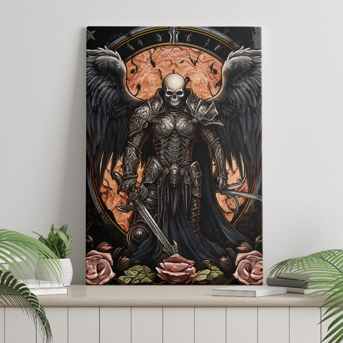 Warrior Skull Canvas Wall Art Warriors Are The One Who Always Fight - Wonder Print Shop