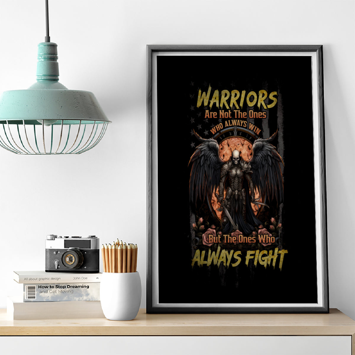 Warrior Skull Canvas Wall Art Warriors Are The One Who Always Fight - Wonder Print Shop