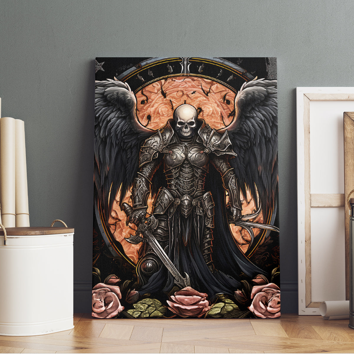 Warrior Skull Canvas Wall Art Warriors Are The One Who Always Fight - Wonder Print Shop