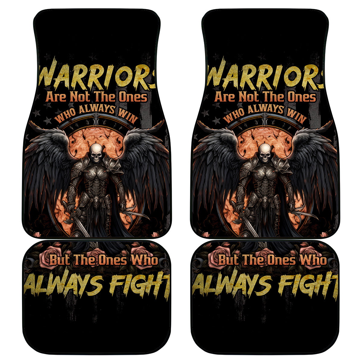 Warrior Skull Car Mats Warriors Are The One Who Always Fight - Wonder Print Shop