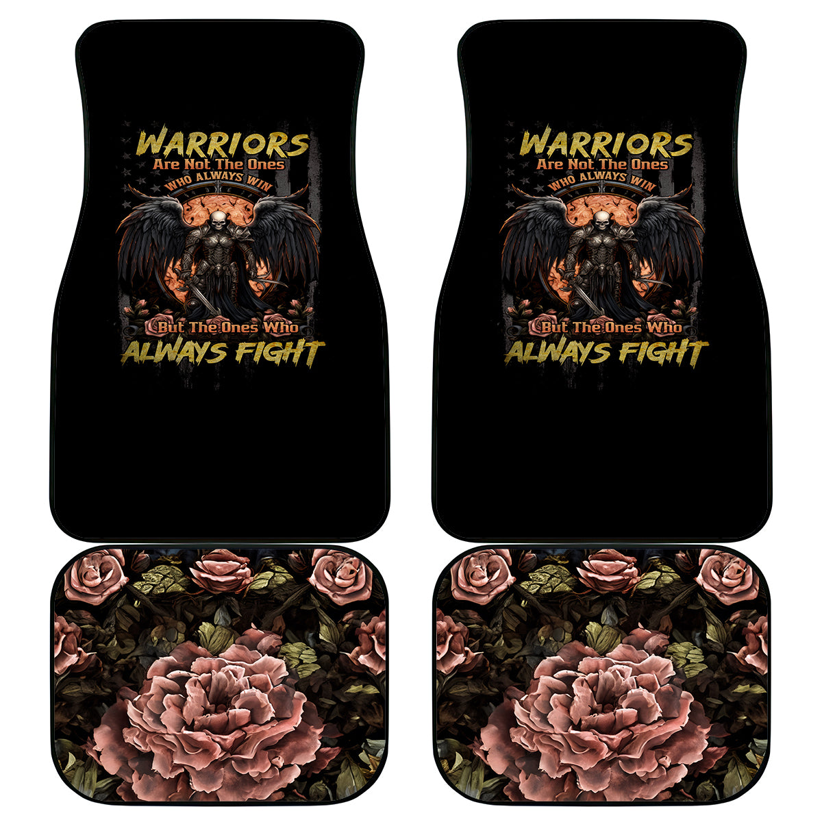 Warrior Skull Car Mats Warriors Are The One Who Always Fight - Wonder Print Shop