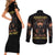 Warrior Skull Couples Matching Short Sleeve Bodycon Dress and Long Sleeve Button Shirts Warriors Are The One Who Always Fight - Wonder Print Shop