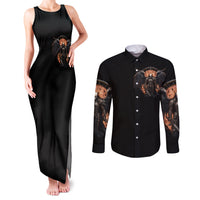 Warrior Skull Couples Matching Tank Maxi Dress and Long Sleeve Button Shirts Warriors Are The One Who Always Fight - Wonder Print Shop