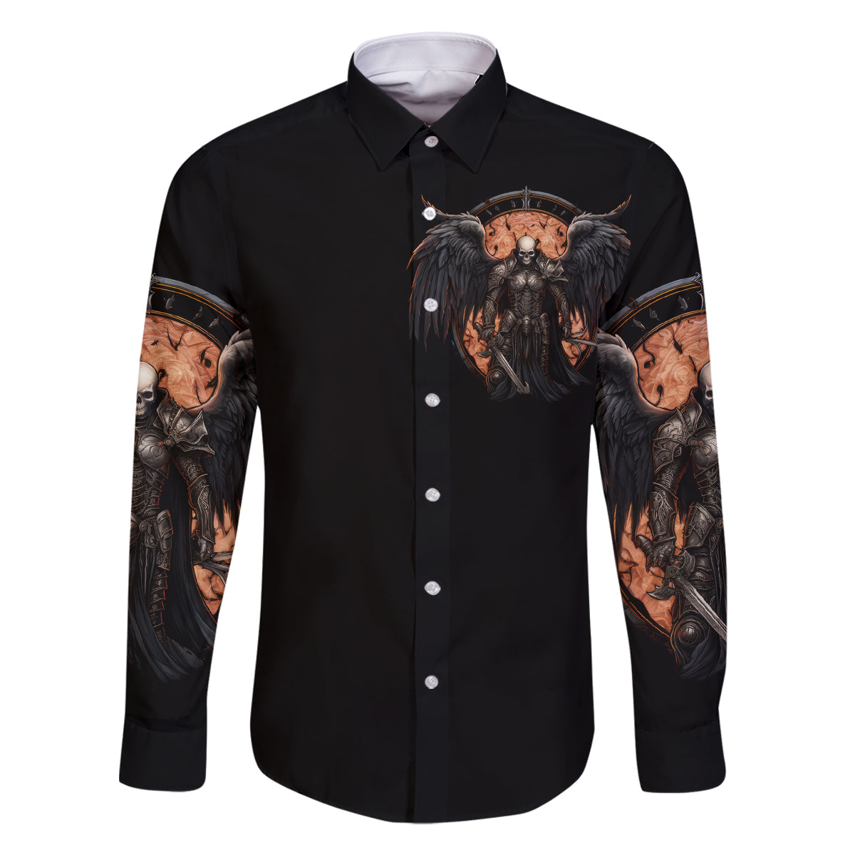 Warrior Skull Family Matching Off Shoulder Long Sleeve Dress and Hawaiian Shirt Warriors Are The One Who Always Fight - Wonder Print Shop