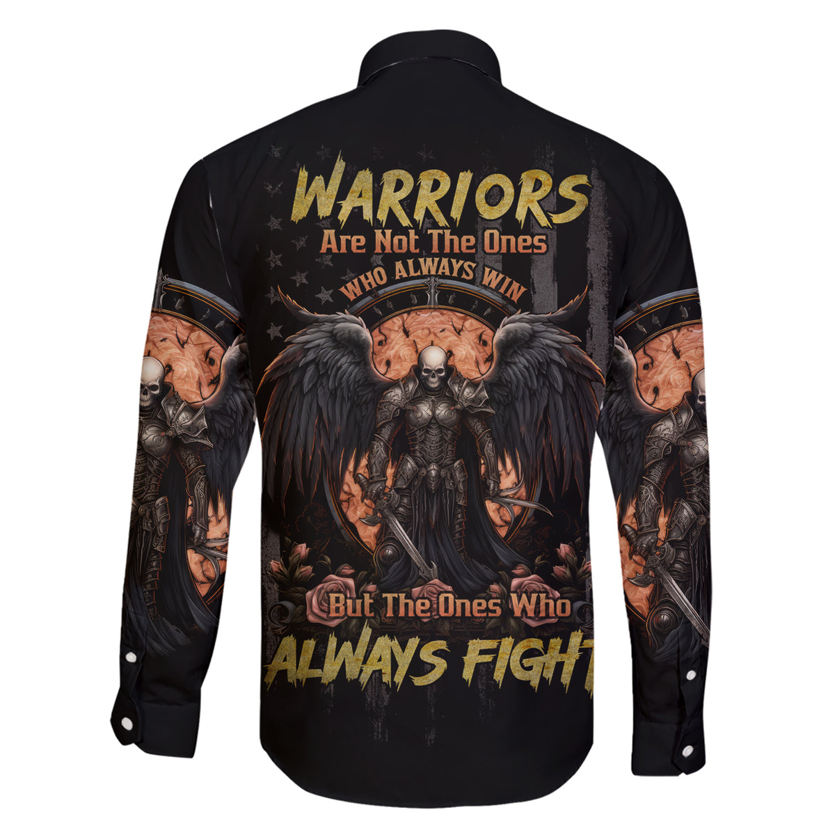 Warrior Skull Family Matching Short Sleeve Bodycon Dress and Hawaiian Shirt Warriors Are The One Who Always Fight - Wonder Print Shop