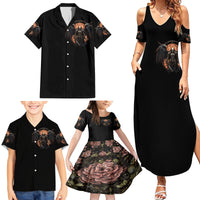 Warrior Skull Family Matching Summer Maxi Dress and Hawaiian Shirt Warriors Are The One Who Always Fight - Wonder Print Shop