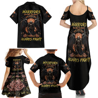 Warrior Skull Family Matching Summer Maxi Dress and Hawaiian Shirt Warriors Are The One Who Always Fight - Wonder Print Shop