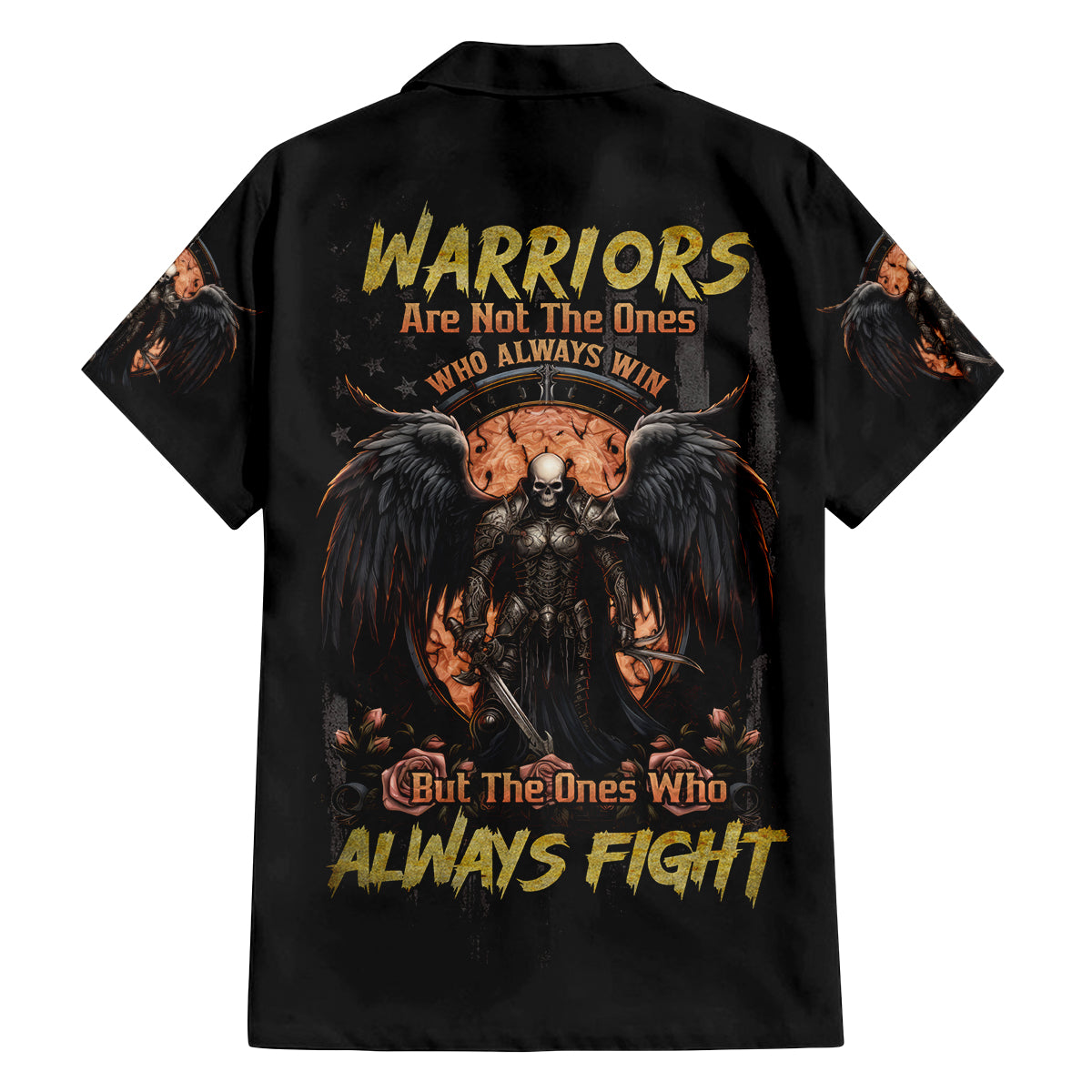 Warrior Skull Family Matching Tank Maxi Dress and Hawaiian Shirt Warriors Are The One Who Always Fight - Wonder Print Shop