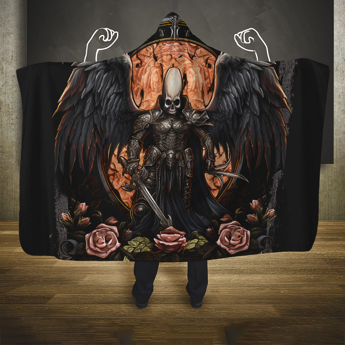 Warrior Skull Hooded Blanket Warriors Are The One Who Always Fight