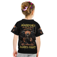 Warrior Skull Kid T Shirt Warriors Are The One Who Always Fight - Wonder Print Shop