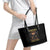 Warrior Skull Leather Tote Bag Warriors Are The One Who Always Fight - Wonder Print Shop