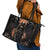 Warrior Skull Leather Tote Bag Warriors Are The One Who Always Fight - Wonder Print Shop