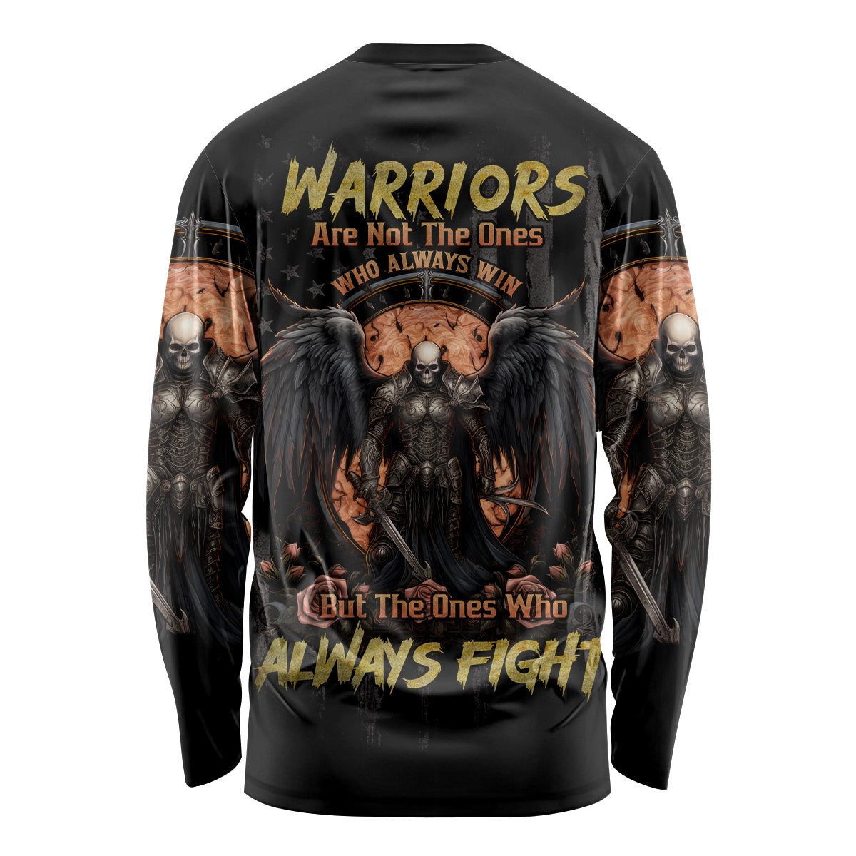 Warrior Skull Long Sleeve Shirt Warriors Are The One Who Always Fight - Wonder Print Shop