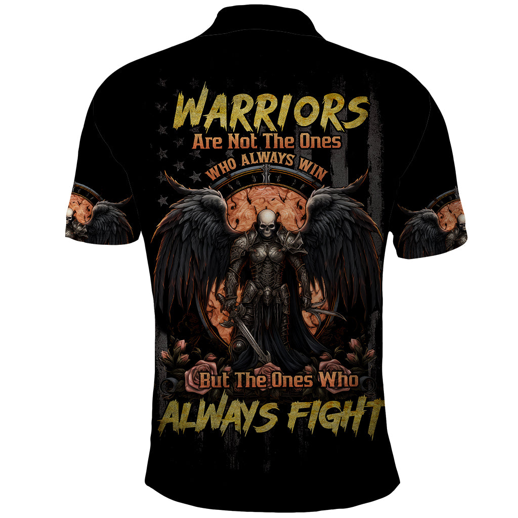 Warrior Skull Polo Shirt Warriors Are The One Who Always Fight - Wonder Print Shop
