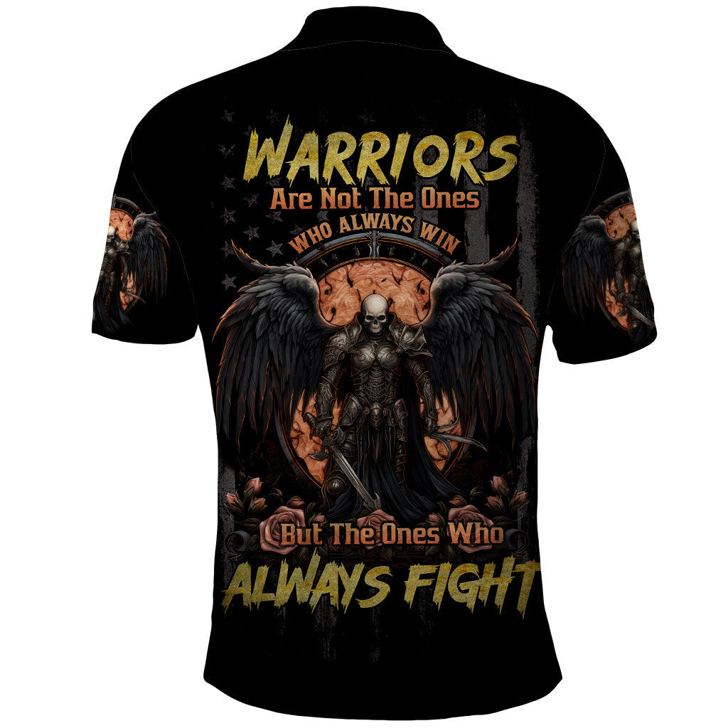 Warrior Skull Polo Shirt Warriors Are The One Who Always Fight - Wonder Print Shop