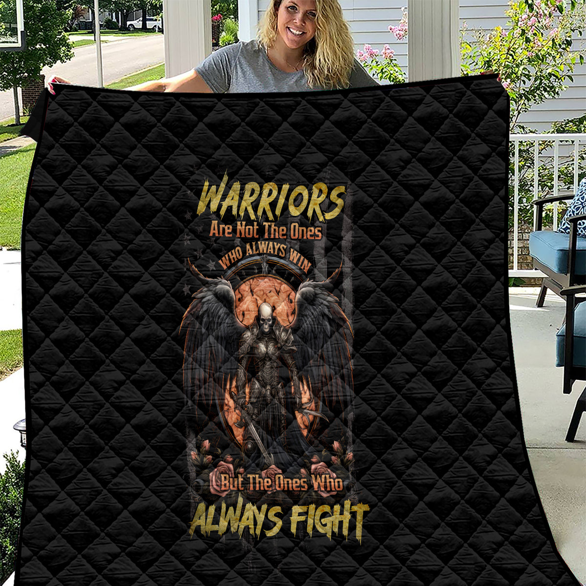 Warrior Skull Quilt Warriors Are The One Who Always Fight - Wonder Print Shop