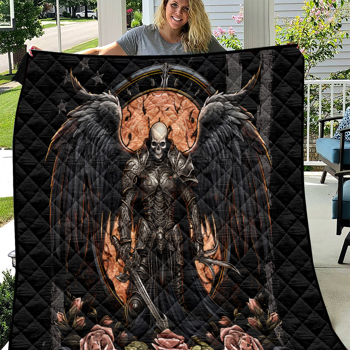 Warrior Skull Quilt Warriors Are The One Who Always Fight - Wonder Print Shop