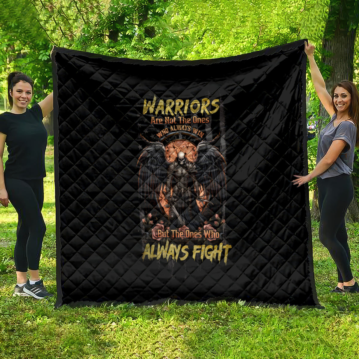 Warrior Skull Quilt Warriors Are The One Who Always Fight - Wonder Print Shop