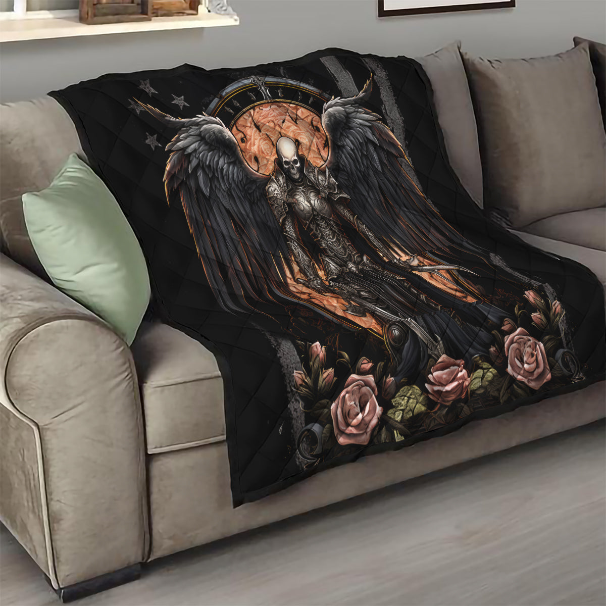 Warrior Skull Quilt Warriors Are The One Who Always Fight - Wonder Print Shop