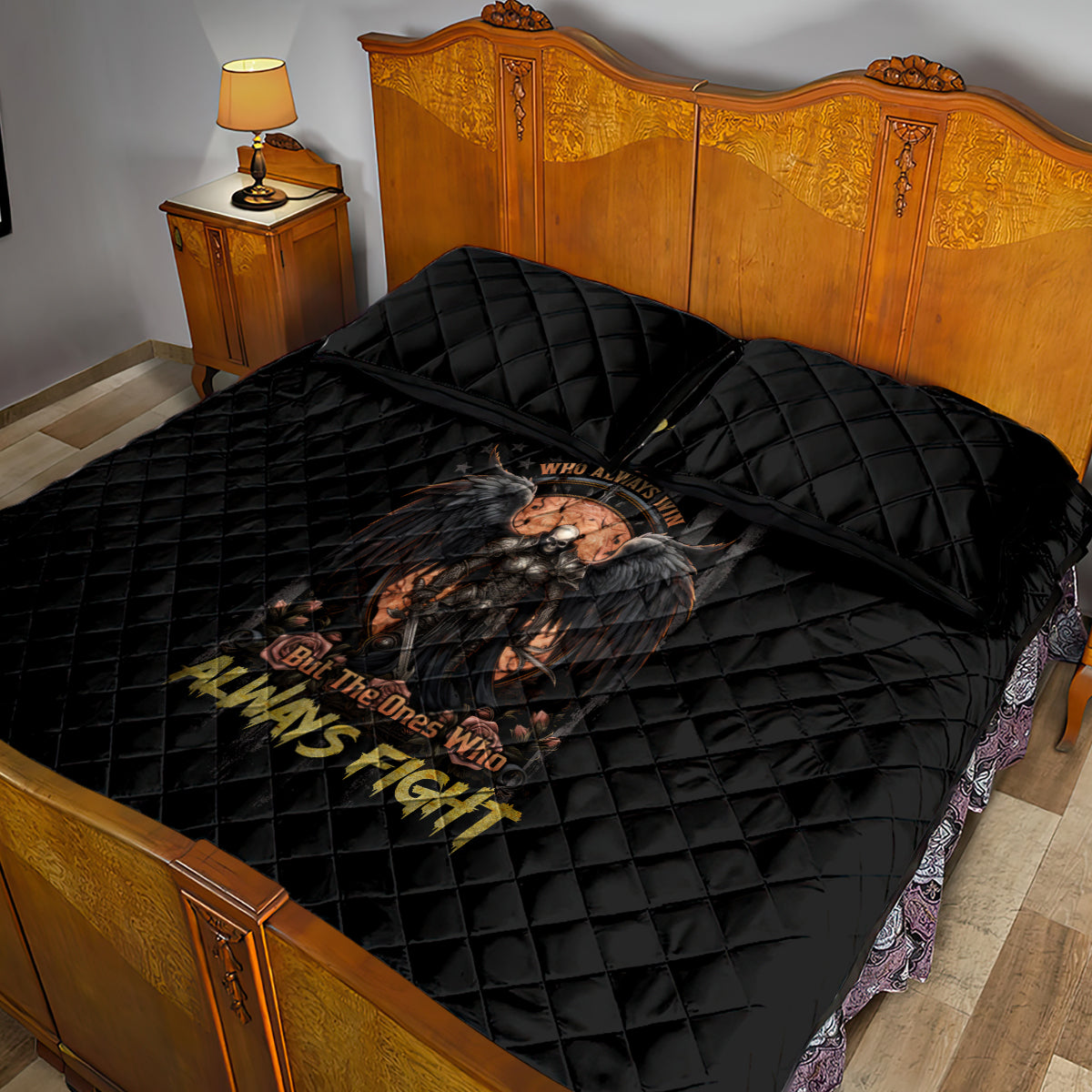Warrior Skull Quilt Bed Set Warriors Are The One Who Always Fight - Wonder Print Shop