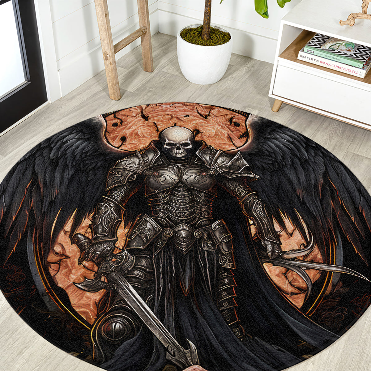 Warrior Skull Round Carpet Warriors Are The One Who Always Fight