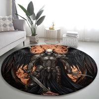 Warrior Skull Round Carpet Warriors Are The One Who Always Fight