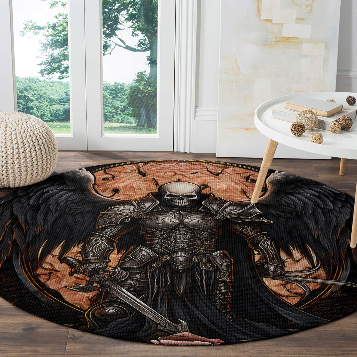 Warrior Skull Round Carpet Warriors Are The One Who Always Fight