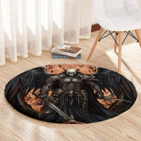 Warrior Skull Round Carpet Warriors Are The One Who Always Fight