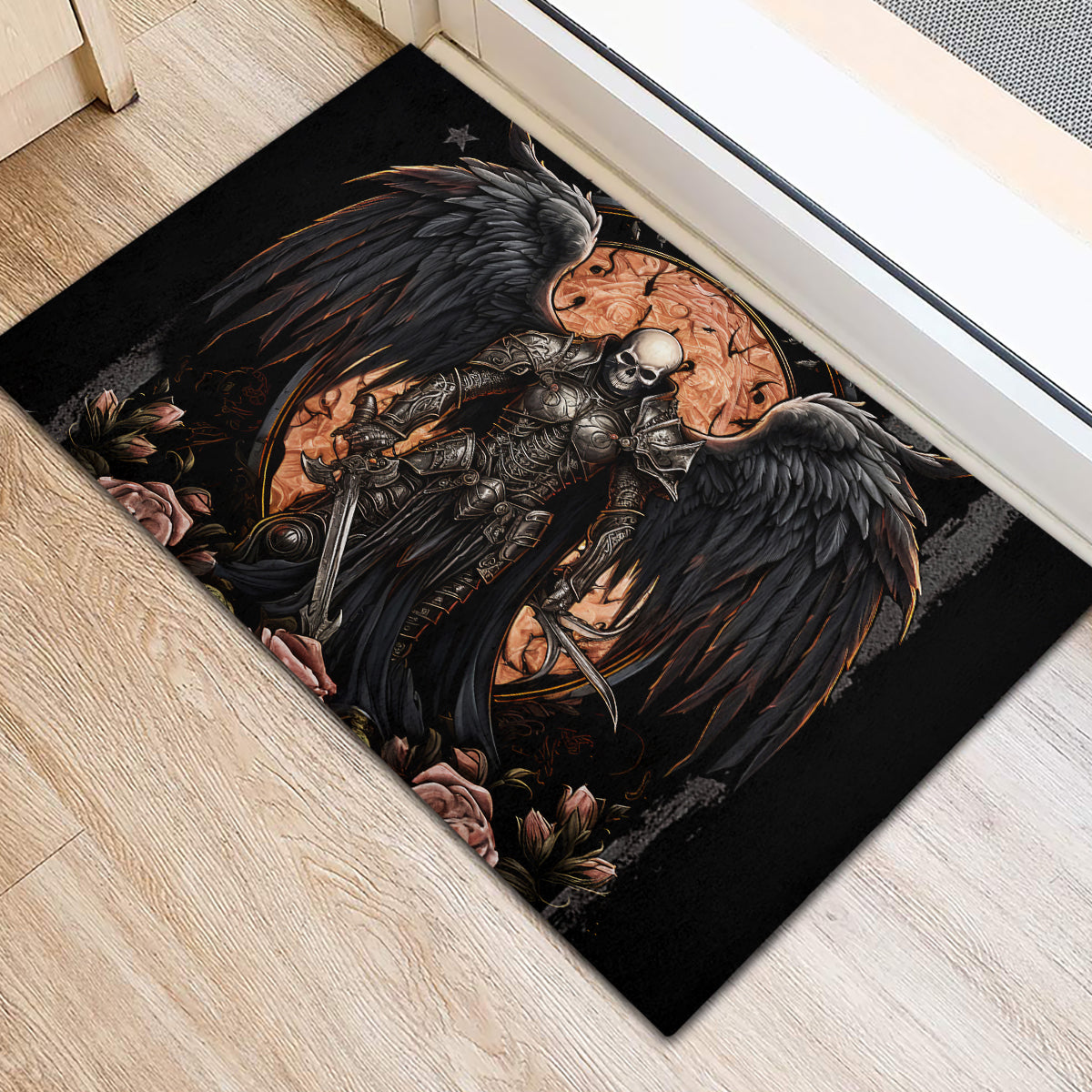 Warrior Skull Rubber Doormat Warriors Are The One Who Always Fight - Wonder Print Shop
