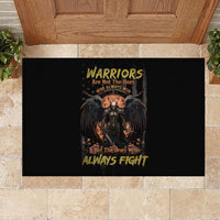 Warrior Skull Rubber Doormat Warriors Are The One Who Always Fight - Wonder Print Shop