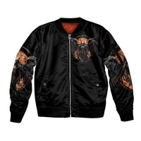 Warrior Skull Sleeve Zip Bomber Jacket Warriors Are The One Who Always Fight - Wonder Print Shop
