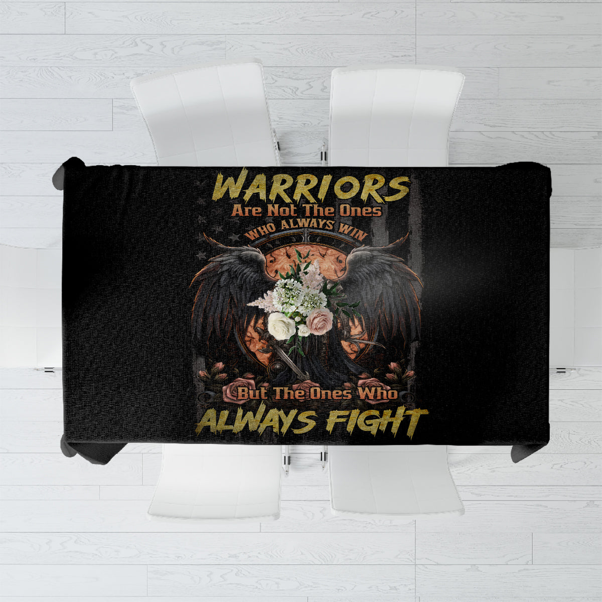 Warrior Skull Tablecloth Warriors Are The One Who Always Fight - Wonder Print Shop