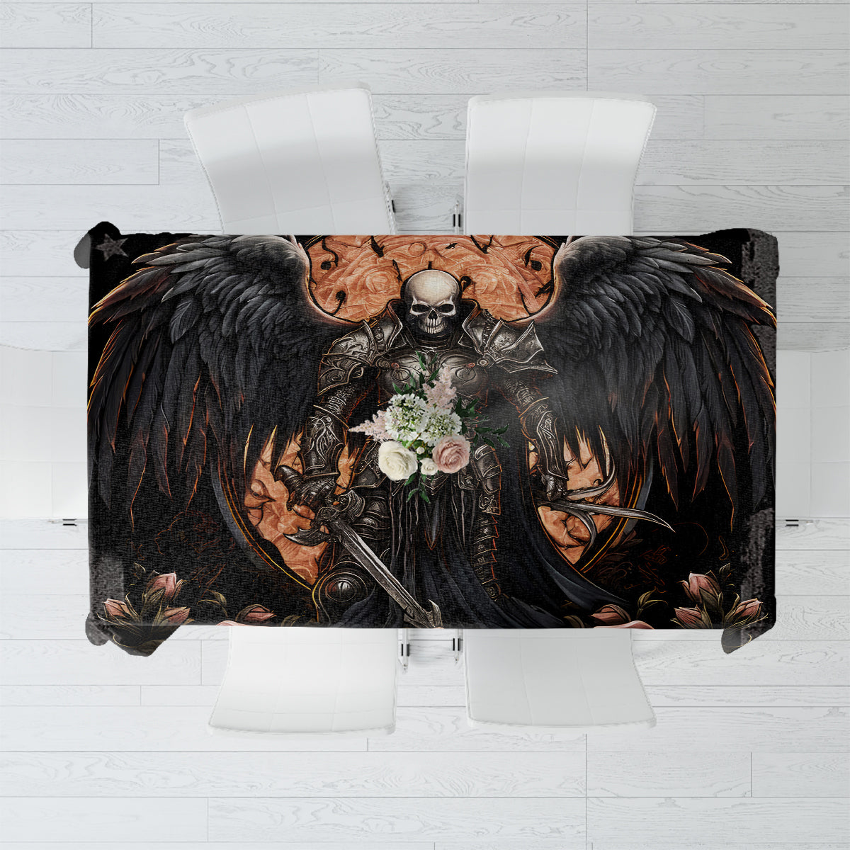 Warrior Skull Tablecloth Warriors Are The One Who Always Fight - Wonder Print Shop