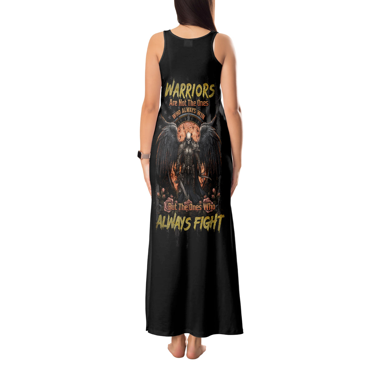 Warrior Skull Tank Maxi Dress Warriors Are The One Who Always Fight - Wonder Print Shop