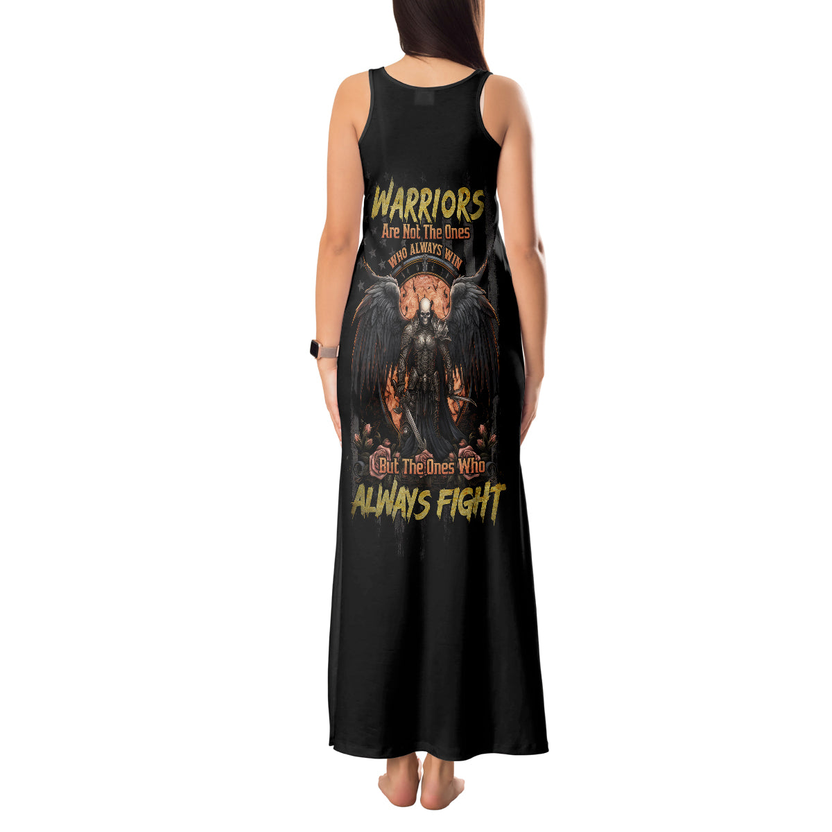 Warrior Skull Tank Maxi Dress Warriors Are The One Who Always Fight - Wonder Print Shop