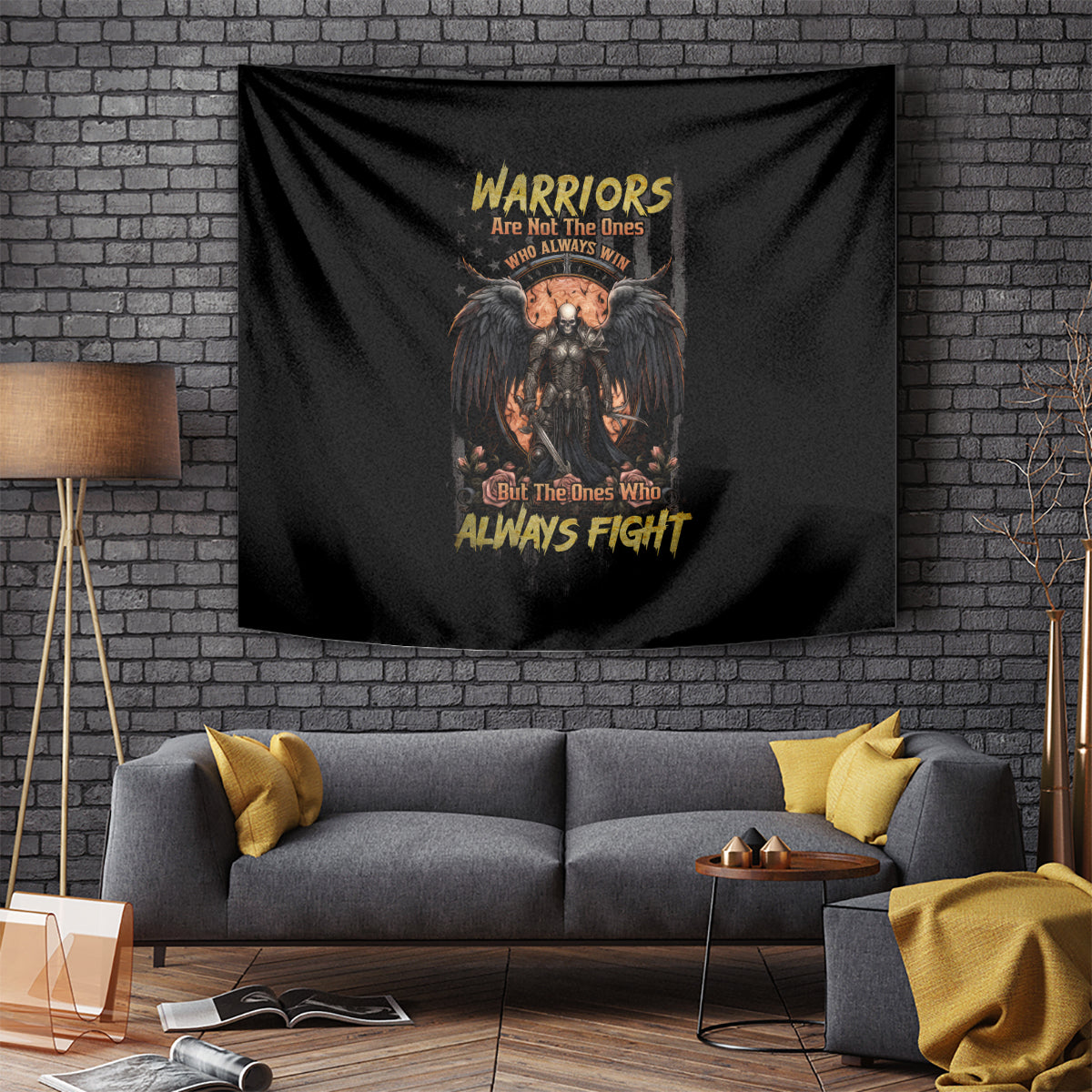 Warrior Skull Tapestry Warriors Are The One Who Always Fight - Wonder Print Shop